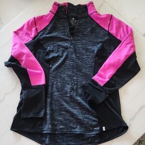 Active Life Pink and Black Sweatshirt with Half-Zip